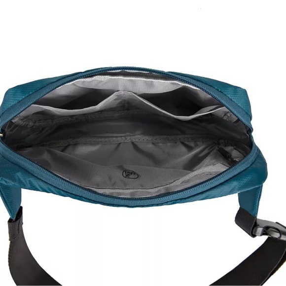 Travelon  Anti-theft Sling, RFID peacock teal Convertible Waist fanny pack bag - Picture 2 of 10